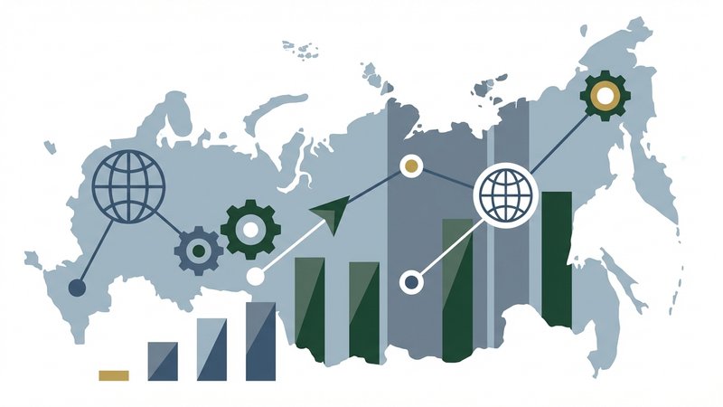 Современная иллюстрация, символизирующая рынок зарплат финансовых директоров в России в 2026 году.